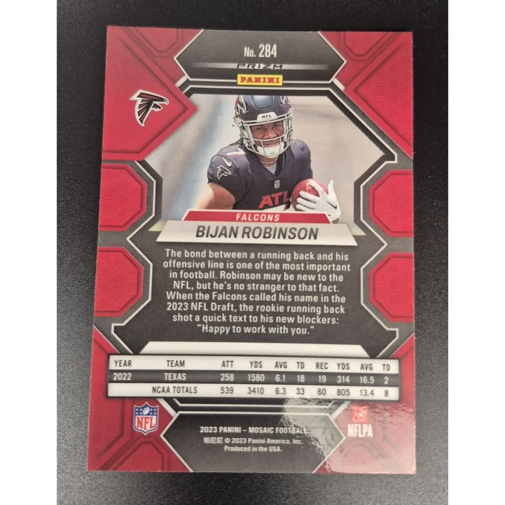 023 Panini Mosaic Rookies Bijan Robinson #284 Silver Prizm (RC) Atlanta Falcons‎